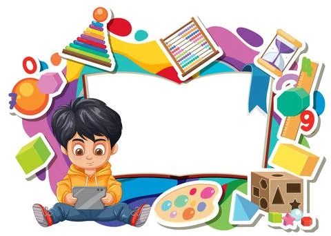 Child Learning with Educational Tools イラスト素材