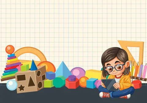 Child Learning with Educational Toys Illustrazione stock