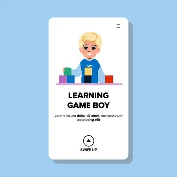 Child learning game boy vector Stock Illustration