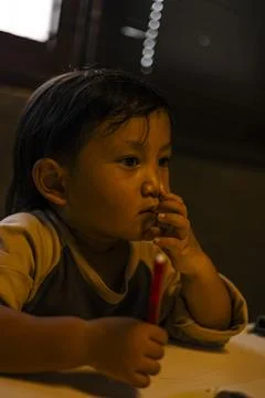 Child Learning How To Write Фото