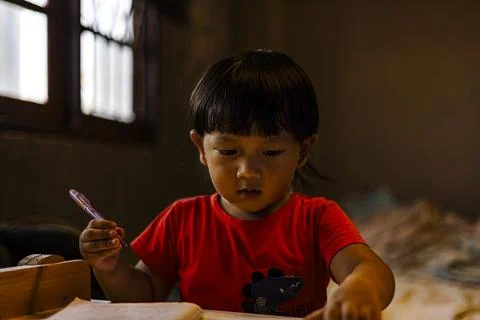 Child Learning How To Write Stock Photos