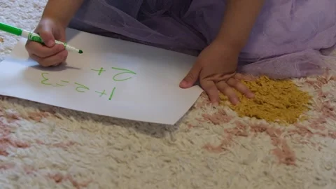 Child learning math San Francisco CA USA October 19 2025 Stock-Footage 318943352