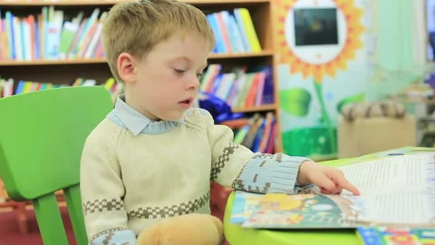 The child learning to read Stock Footage 213022933