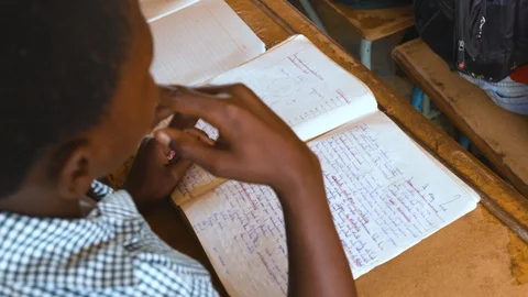 Child learning at school Stock Footage 129290544