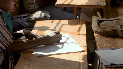 Child learning at school Stock Footage 129290668