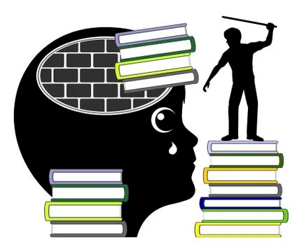 Child learning under stress Stock Illustration