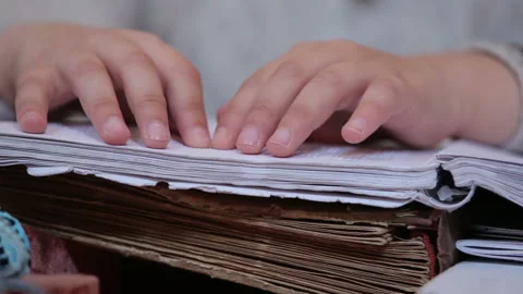A child learns and writes braille at school 9 Stock Footage 268283524