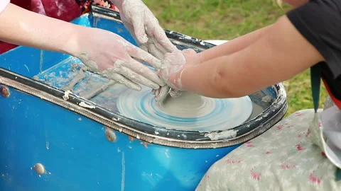 A child learns a craft Stock Footage 138081566