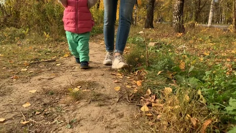 Child learns to walk Stock Footage 117715640