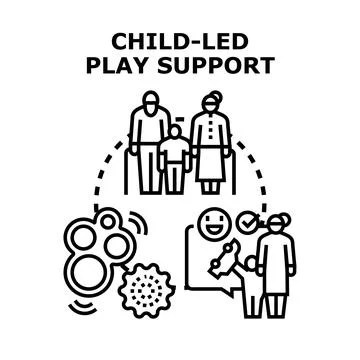 Child led play supporting development and learning Stock Illustration