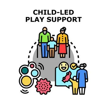 Child led play supporting development and learning Stock Illustration