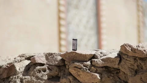 Child light up firecracker and explode Stock Footage 218577242