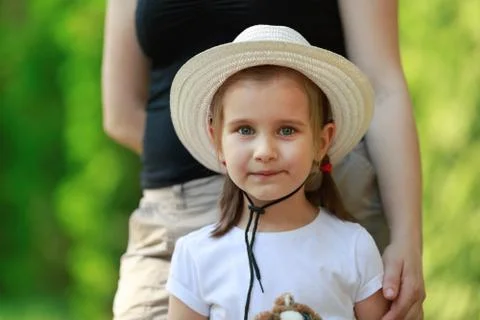 Child in a light hat Stock Photos