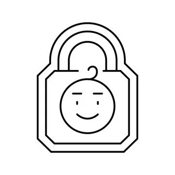 Child lock feature line icon vector illustration Stock Illustration