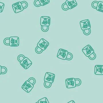 Child lock feature line vector seamless pattern Stock Illustration