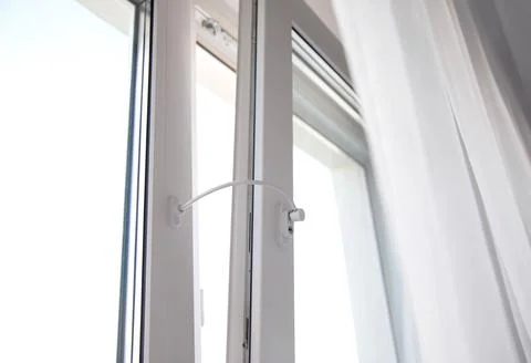 Child lock on the windows of the house, blocking device for opening windows by 写真素材