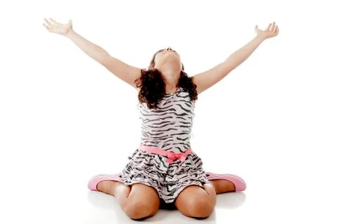 Child looking at up Foto stock