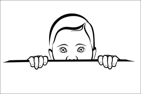 Child looking surprised Stock Illustration