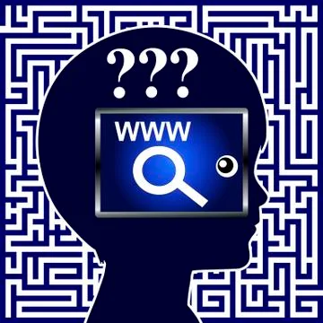 Child lost on the Internet Stock Illustration