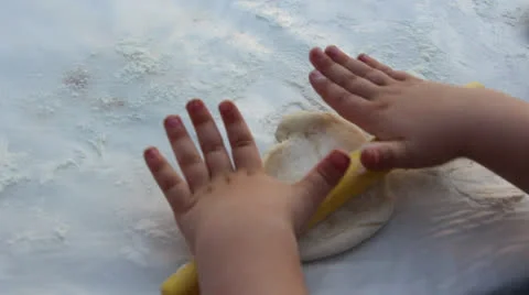Child makes a cake Stock Footage 22867476