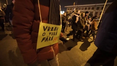 Child on a mass of protesters Stock Footage 90126260