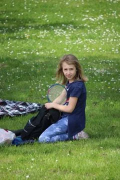 Child on meadow Stock Photos