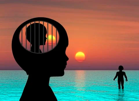 Child with mental disorder Stock Illustration