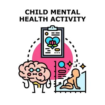 Child mental health activity developing brain treatment Stock-Illustration