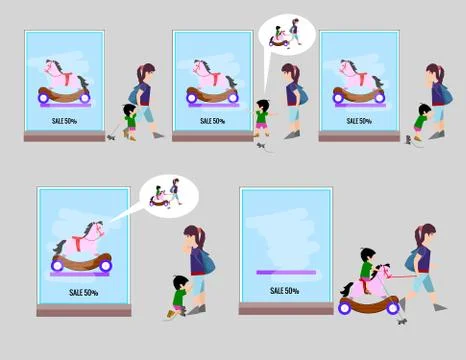 Child with mother Stock Illustration