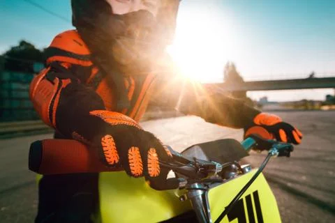 Child on a motorcycle Stock Photos