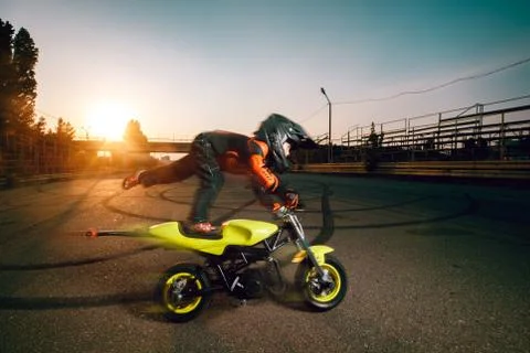 Child on a motorcycle Stock Photos