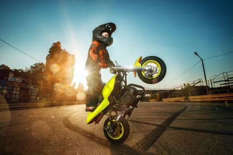 Child on a motorcycle Stock Photos