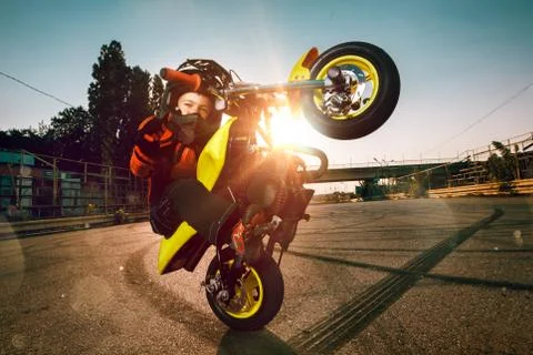 Child on a motorcycle Stock Photos