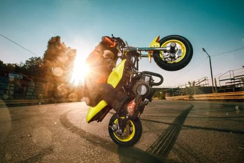 Child on a motorcycle Stock Photos