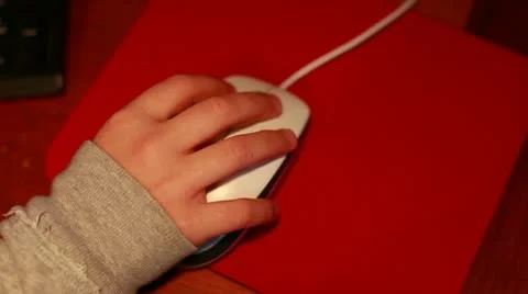 A child moved a mouse Stock Footage 10590094