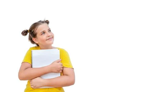 Child with notebooks isolated Stock Photos