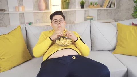 Child with obesity. Stock Footage 218964316