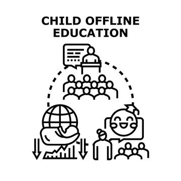 Child offline education concept developing traditional learning Stock-Illustration
