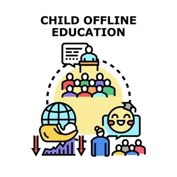 Child offline education concept developing traditional learning イラスト素材