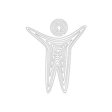 Child one line. Stock Illustration