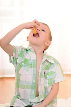 Child with orange Stock Photos