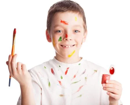 Child with paintbrush Stock Photos