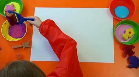 Child painting Stock Footage 22665018