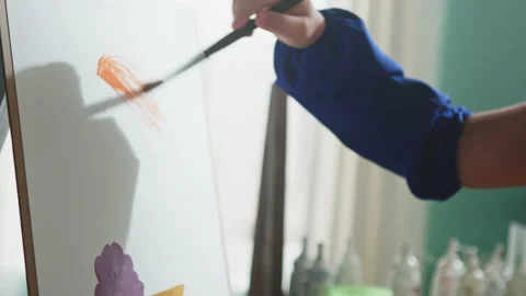 Child Is Painting Video stock 147321571