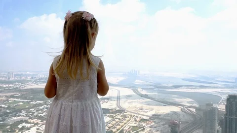 Child at the panoramic window Stock Footage 101480295