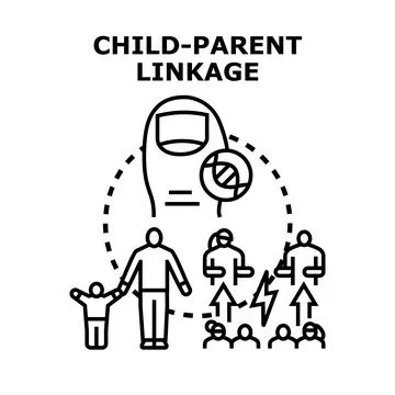 Child parent linkage vector concept illustration Stock Illustration