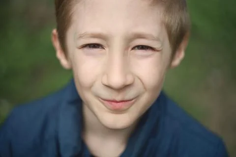 A child in the park in the spring Stock Photos