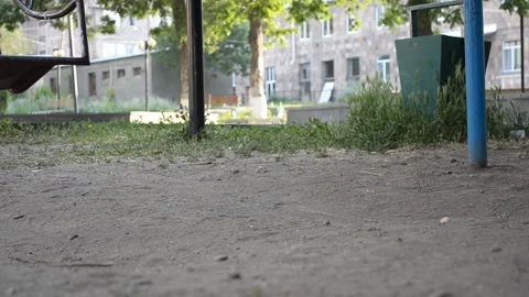A child in the Park on a swing Stock Footage 111053069