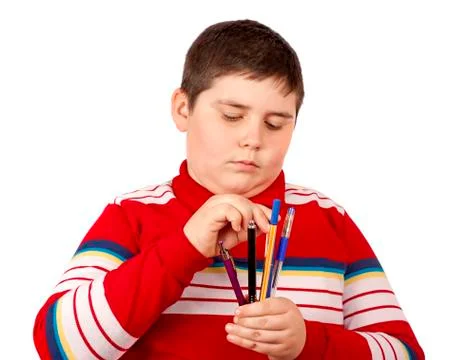 Child with pens Stock Photos