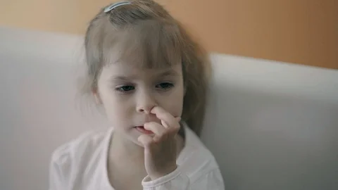Child Picking Her Nose Stock Footage 105621707